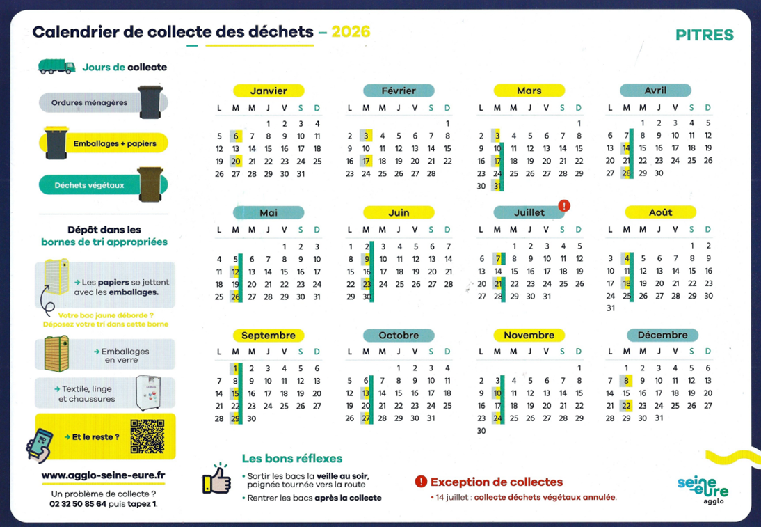 CALDRIER COLLECTE 2026
